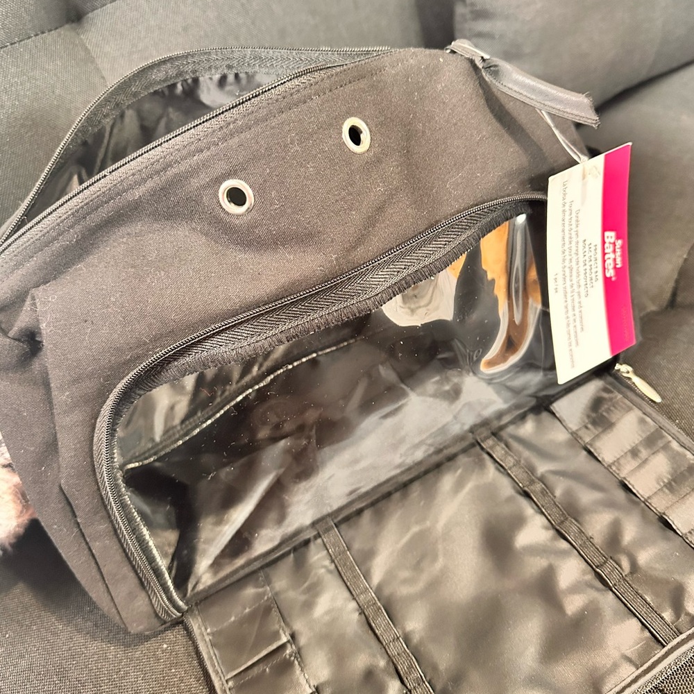 Men's Black Toiletry Organizer Dopp Kit with Clear Pocket